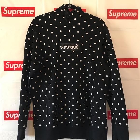 supreme x cdg hoodie polka dot